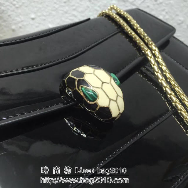 BVLGARI寶格麗 專櫃新品 升級版牛漆皮 雙層蛇頭包 鏈條單肩斜挎包 B35106 FYD1388